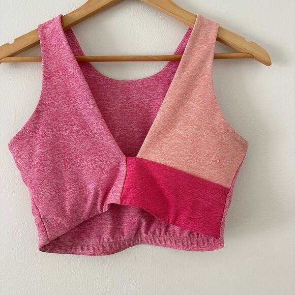 Outdoor Voices Venus Crew Neck Colorblock Crop Top Pink S - Picture 5 of 7